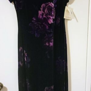 CDC Black and Purple Floral Maxi Dress